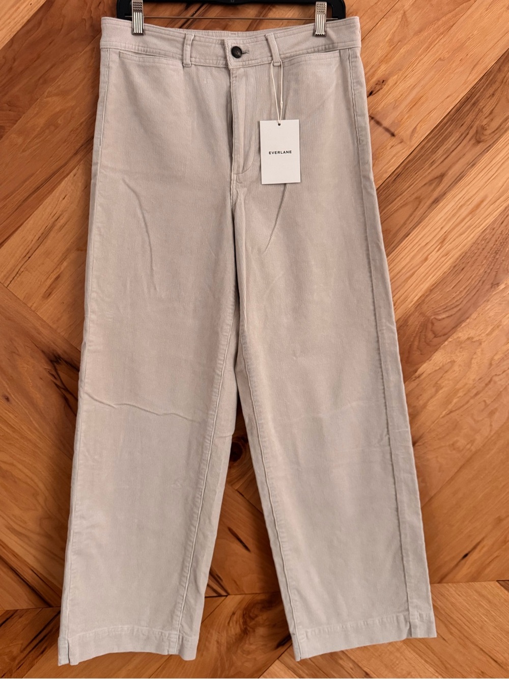 NWT Everlane Wide-Leg corduroy Pants in Bone - size 10
